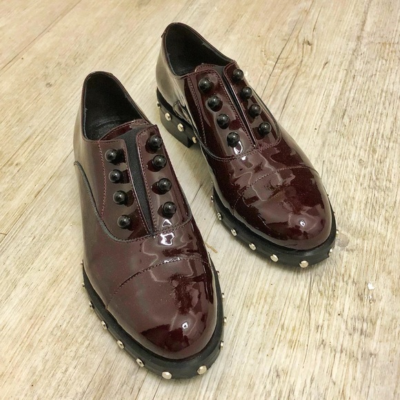 LADIES SHOES SIZE 6 PATENT LEATHER ITALIAN LOAFERS - Picture 4 of 6